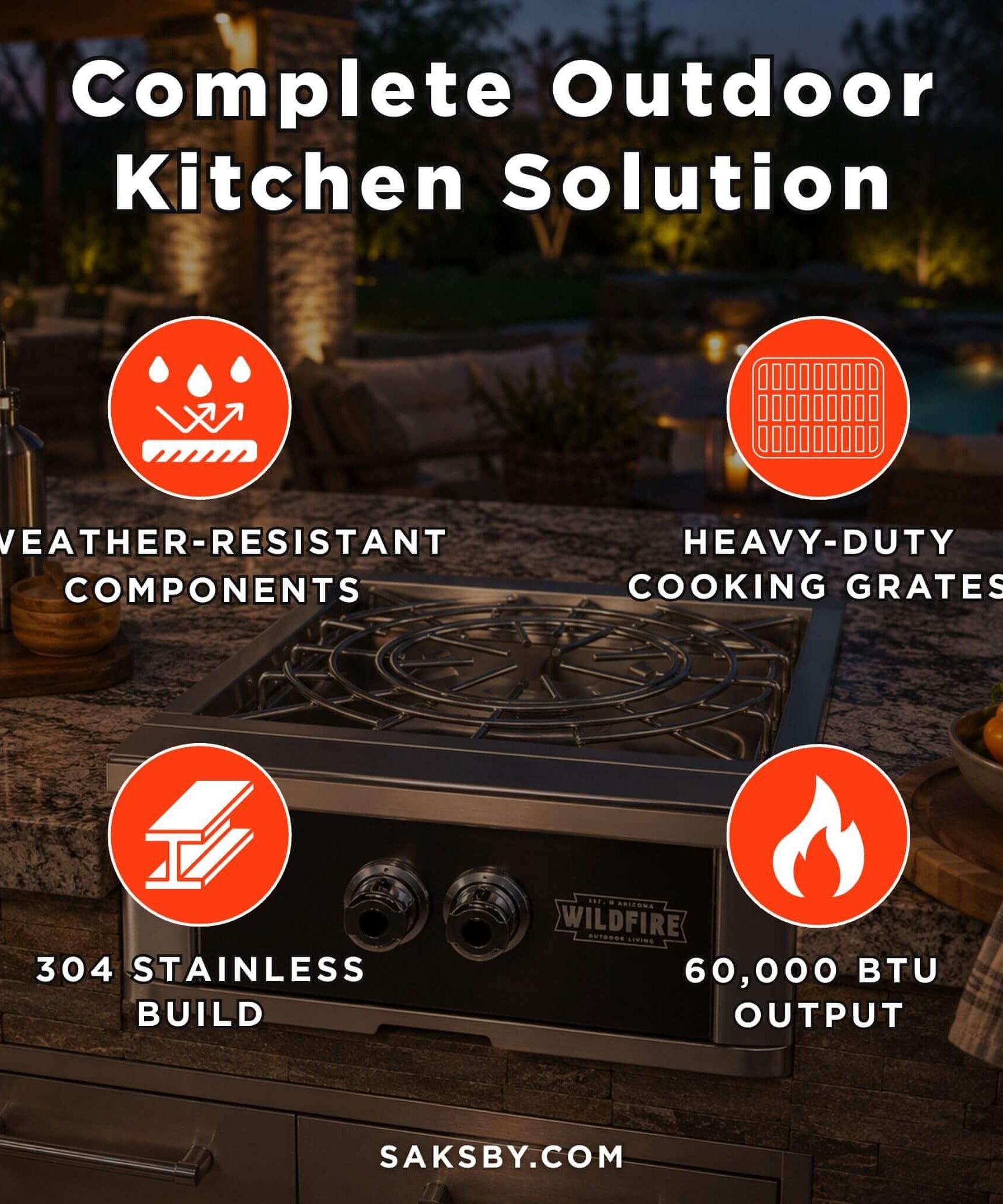 Wildfire Outdoor Living Ranch Pro 24-Inch Stainless Steel Power Burner [WFPOWBRN-BSS/SS] (SAK71537)