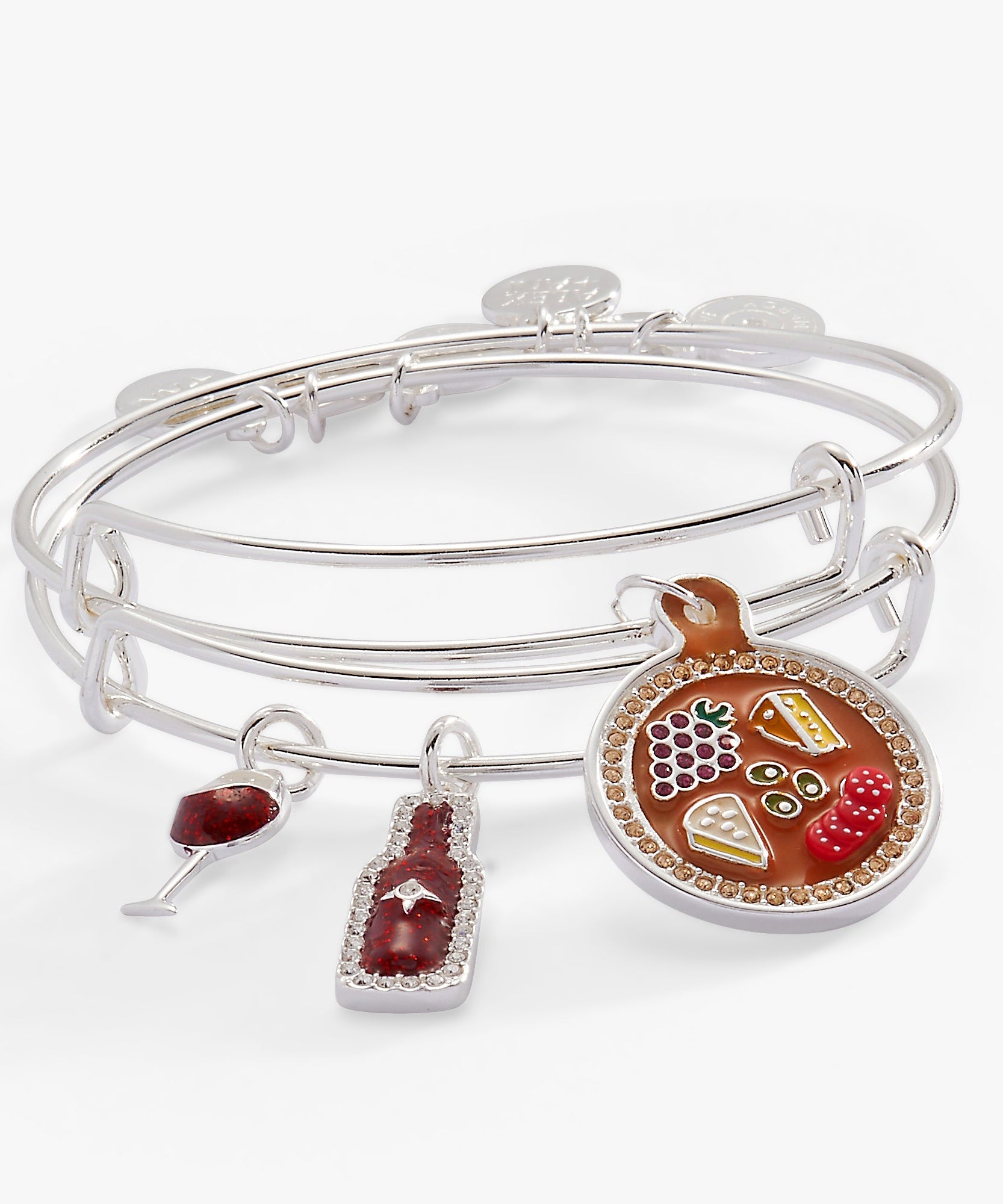 Wine and Cheese BFF Bangle Set of 2