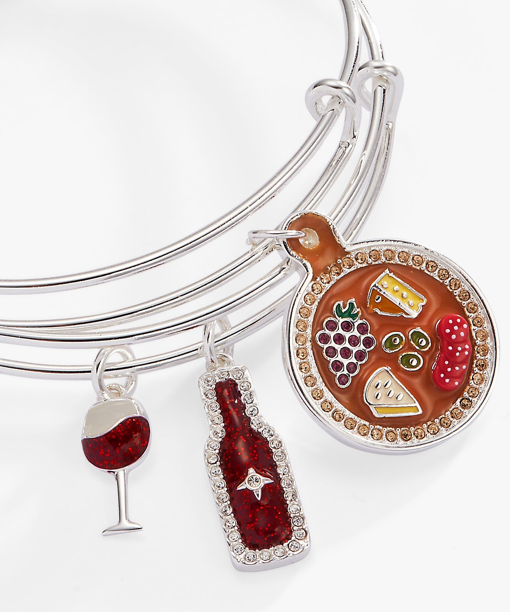 Wine and Cheese BFF Bangle Set of 2