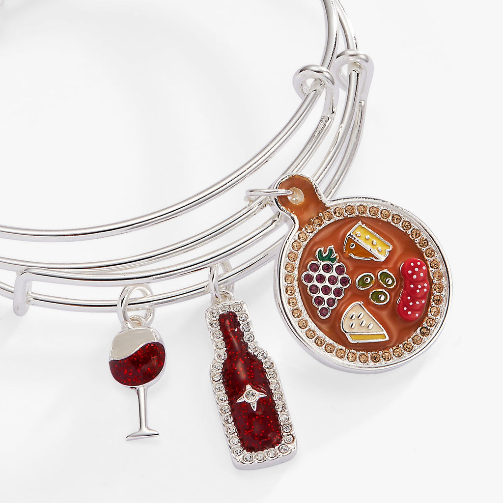 Wine and Cheese BFF Bangle Set of 2