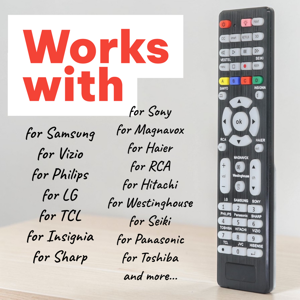 [3-Pack] Anderic RR1DTV Universal Smart TV Remote Control with Backlight and Quick Programming for All Brands
