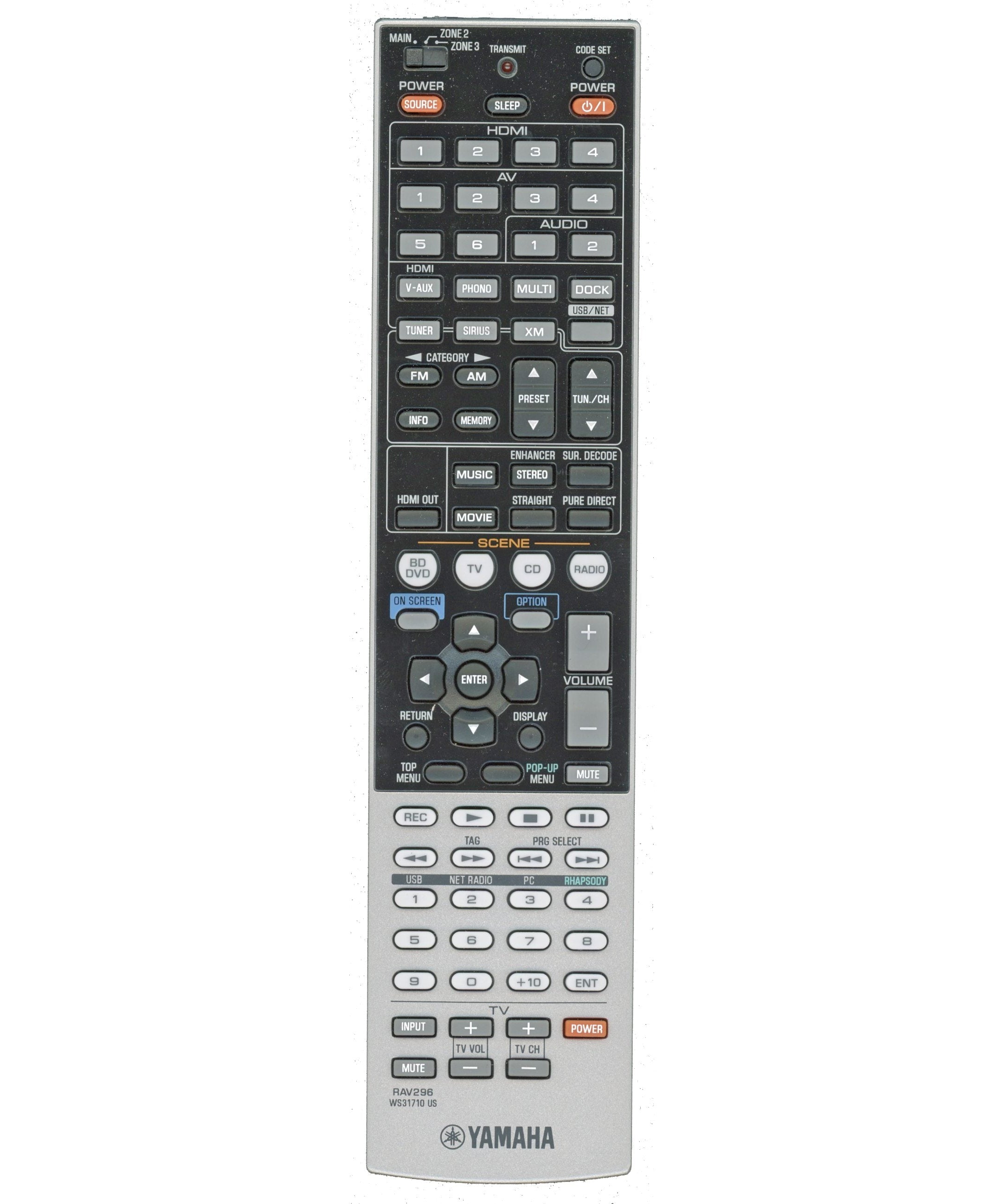 Yamaha RAV296 A/V Receiver Remote Control | RXV2065 - WS317100