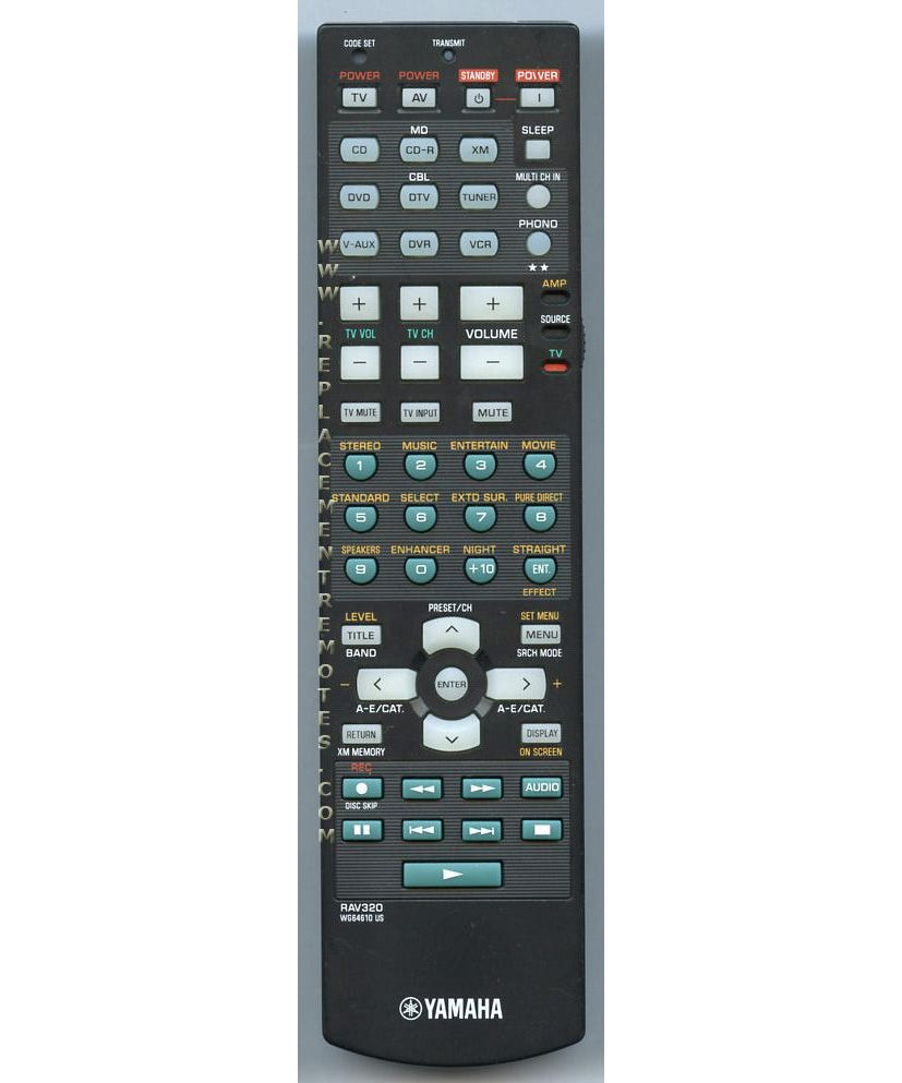 Yamaha RAV320 Receiver Remote Control