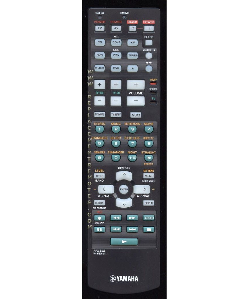 Yamaha RAV322 Receiver Remote Control