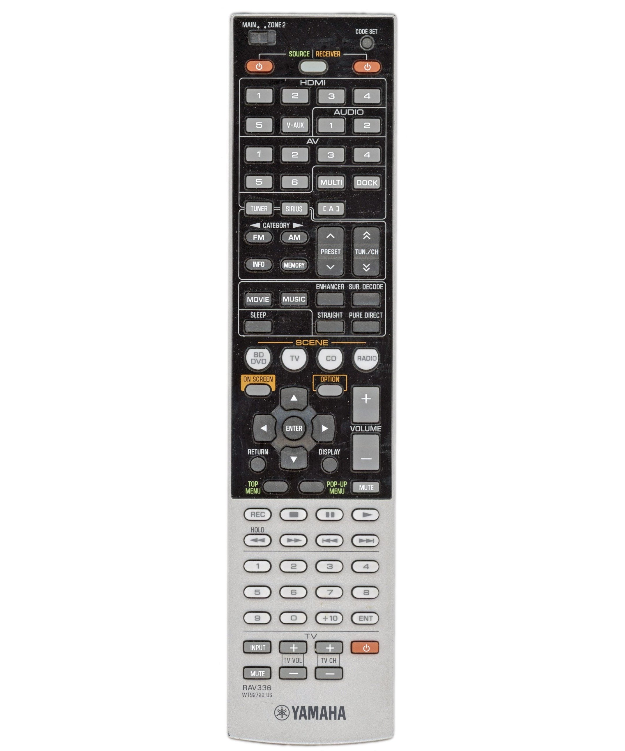 Yamaha RAV336 Receiver Remote Control