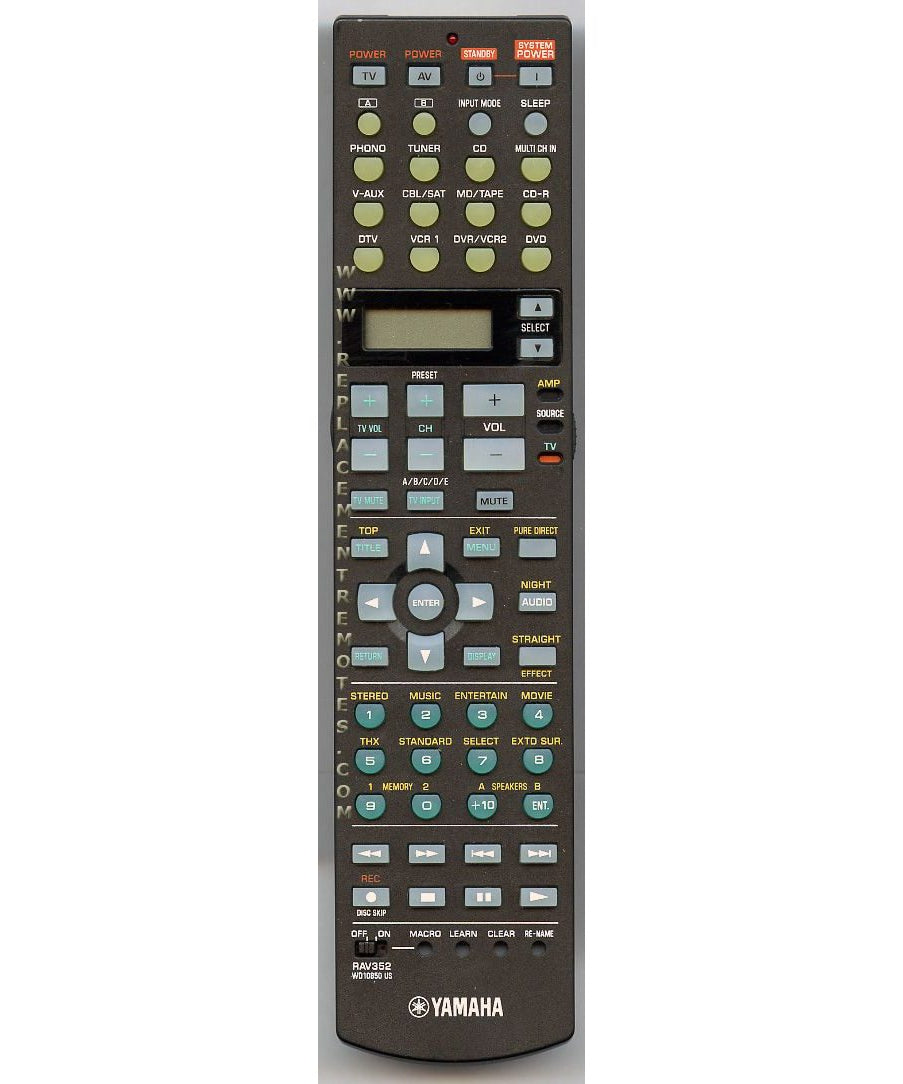 Yamaha RAV352 Receiver Remote Control