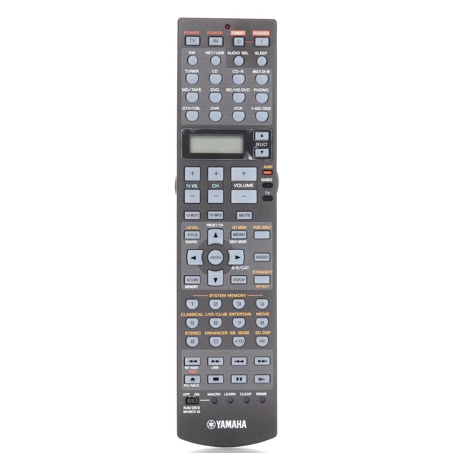 Yamaha RAV369 A/V Receiver Remote Control - WK480700