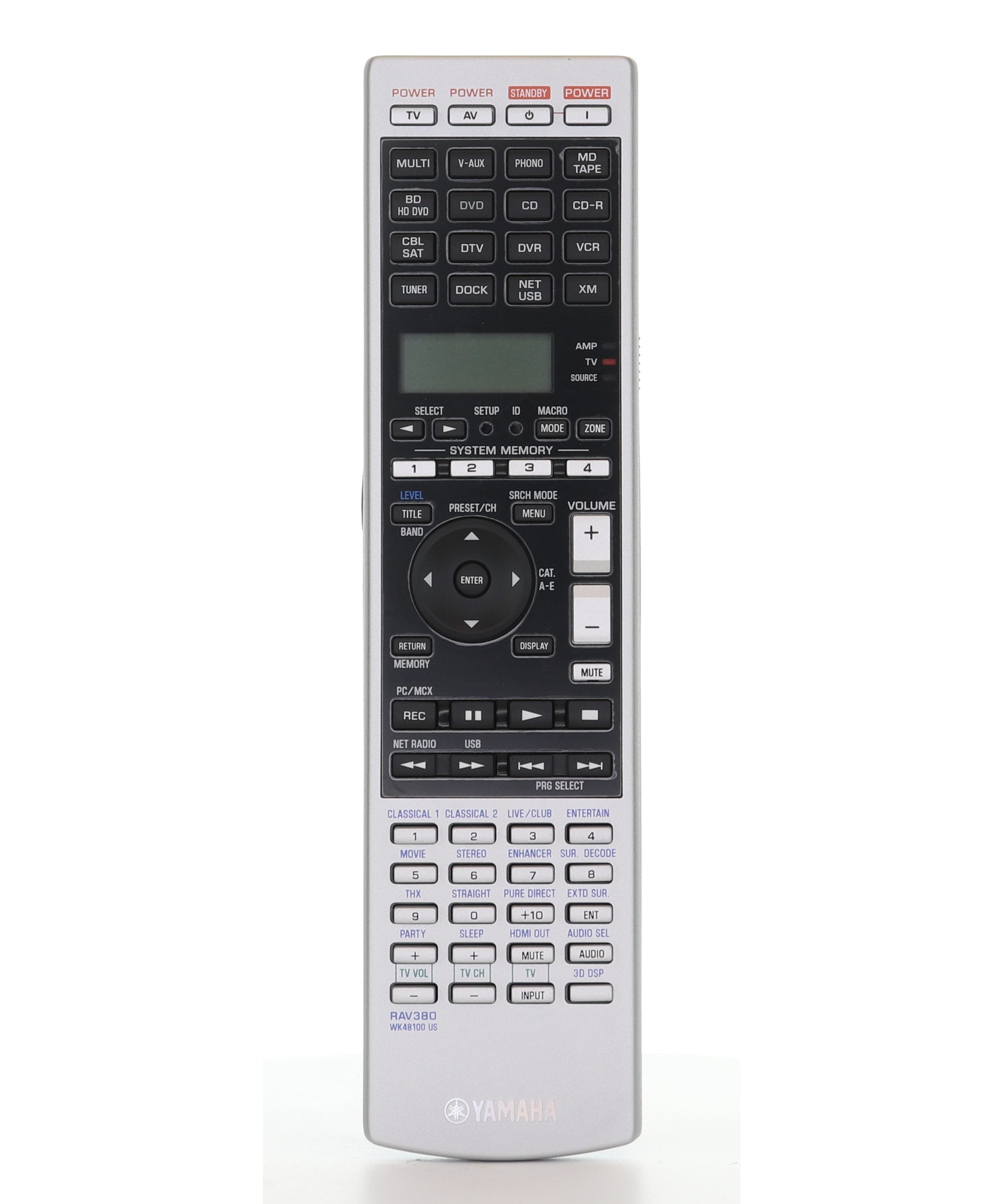 Yamaha RAV380 A/V Receiver Remote Control - WK481000