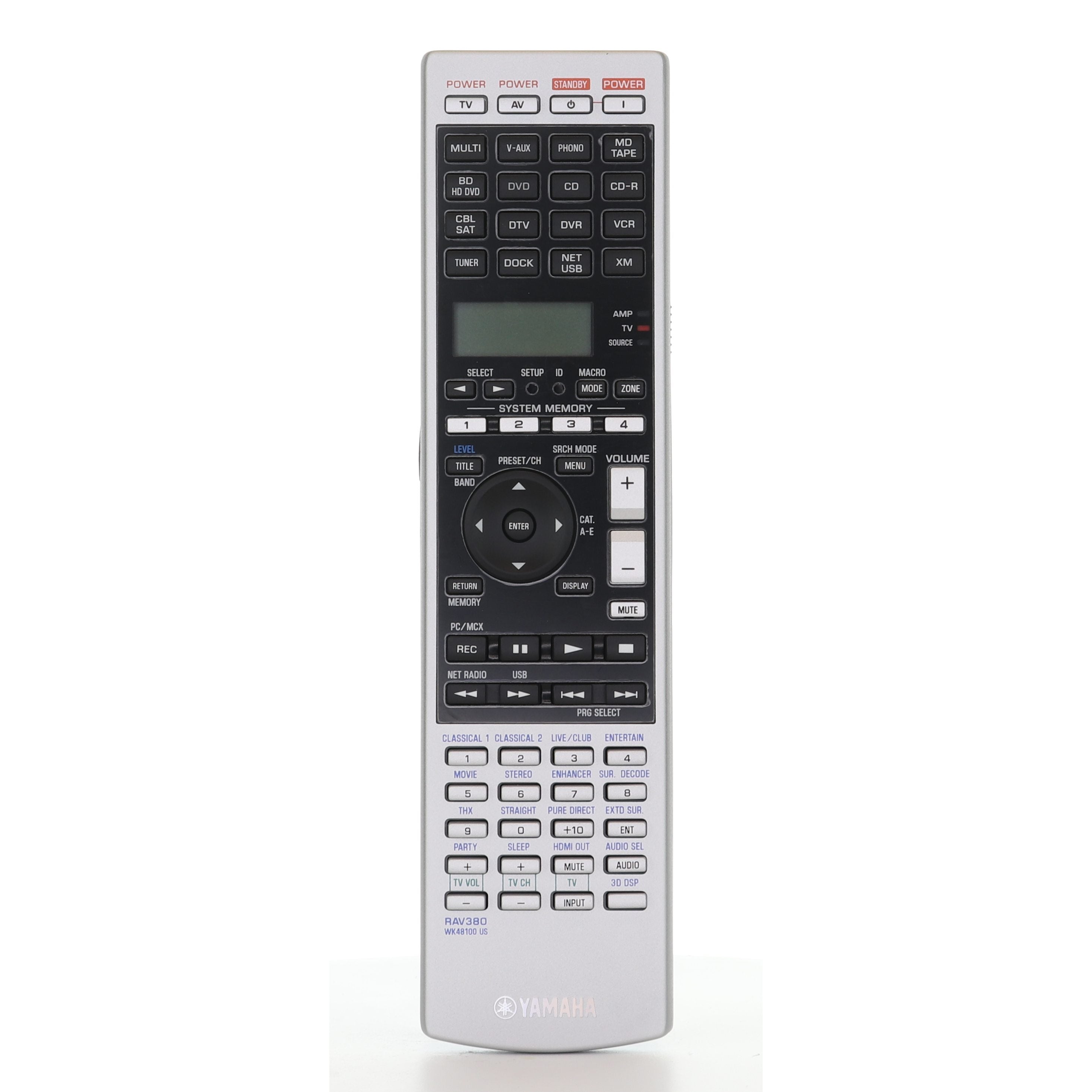 Yamaha RAV380 A/V Receiver Remote Control - WK481000