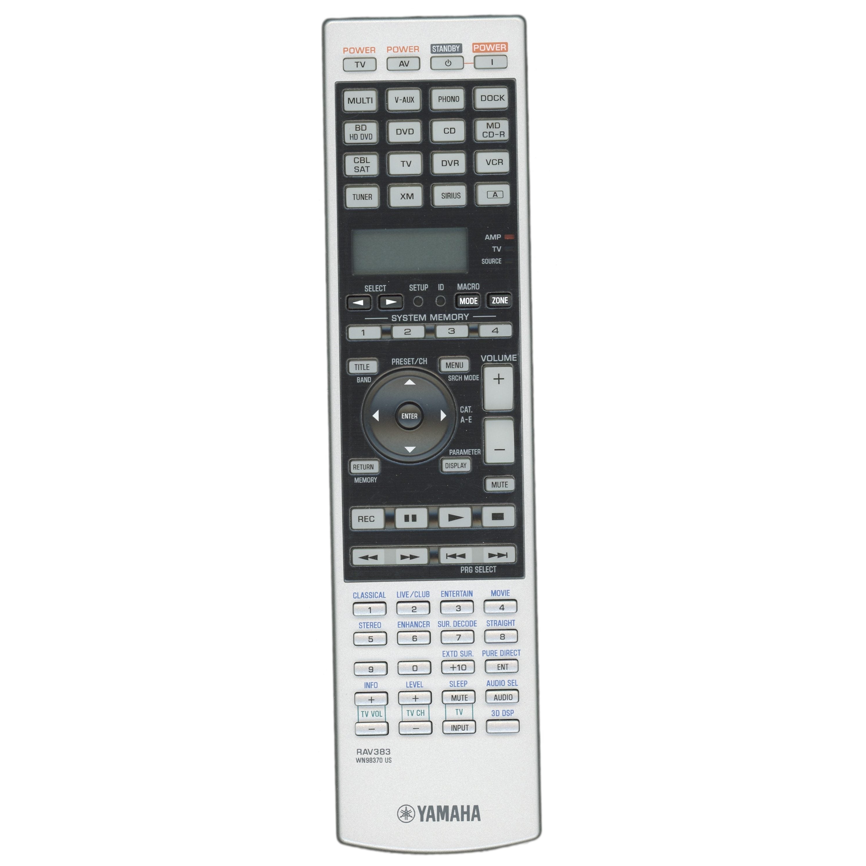 Yamaha RAV383 Receiver Remote Control - WN983700