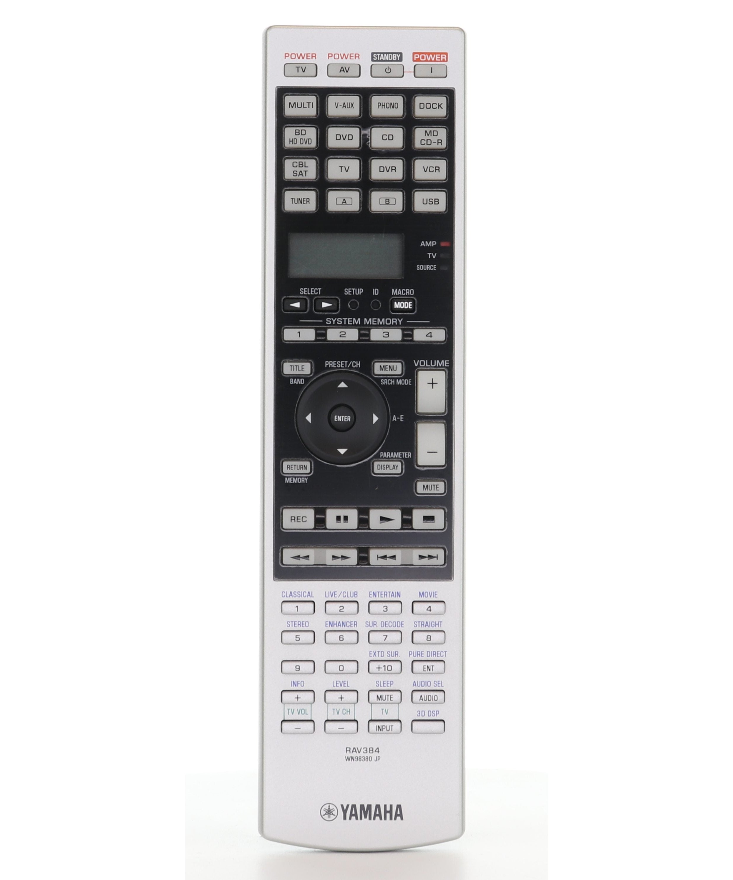 Yamaha RAV384 Receiver Remote Control