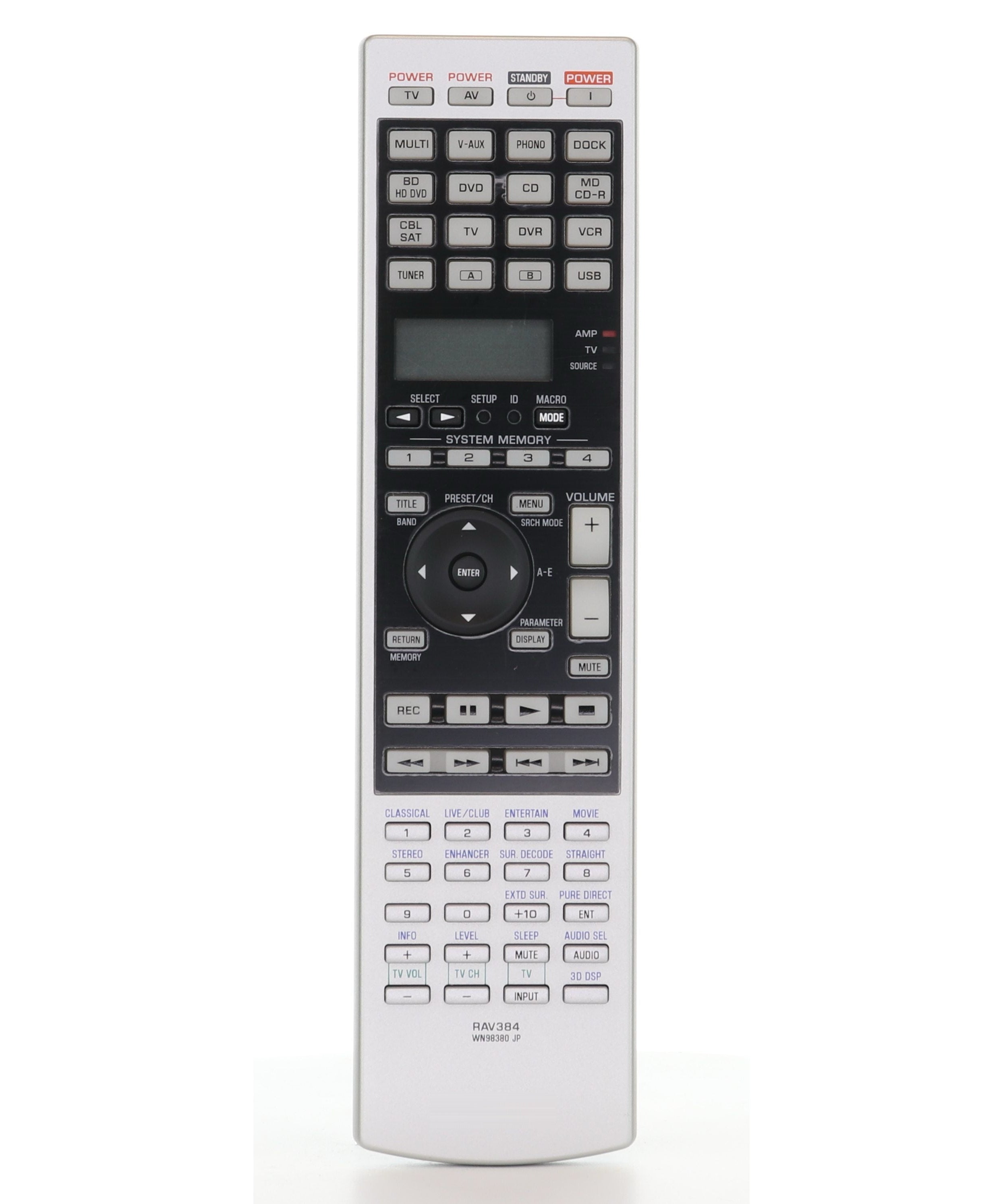 Yamaha RAV384 Receiver Remote Control