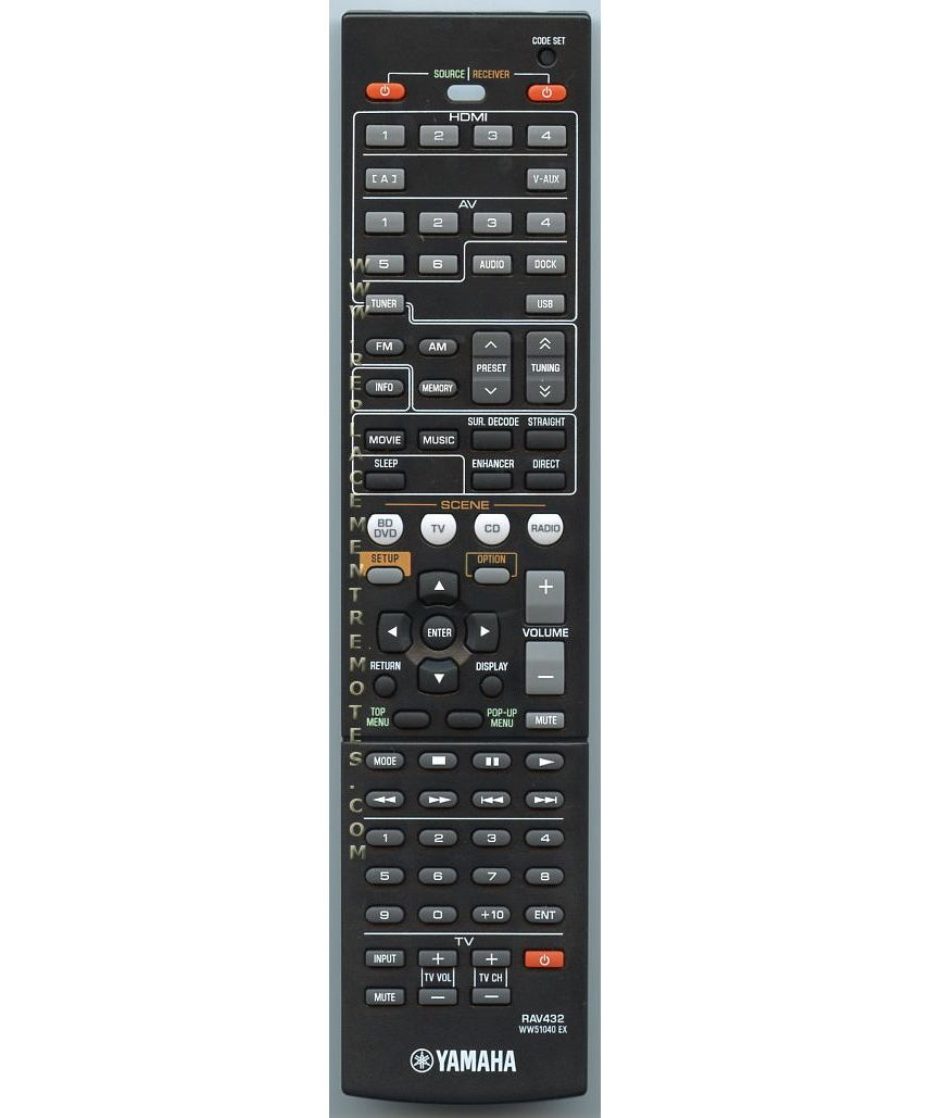 Yamaha RAV432 Receiver Remote Control