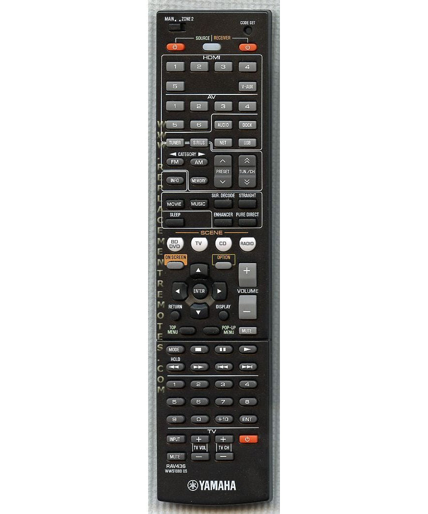 Yamaha RAV436 Receiver Remote Control