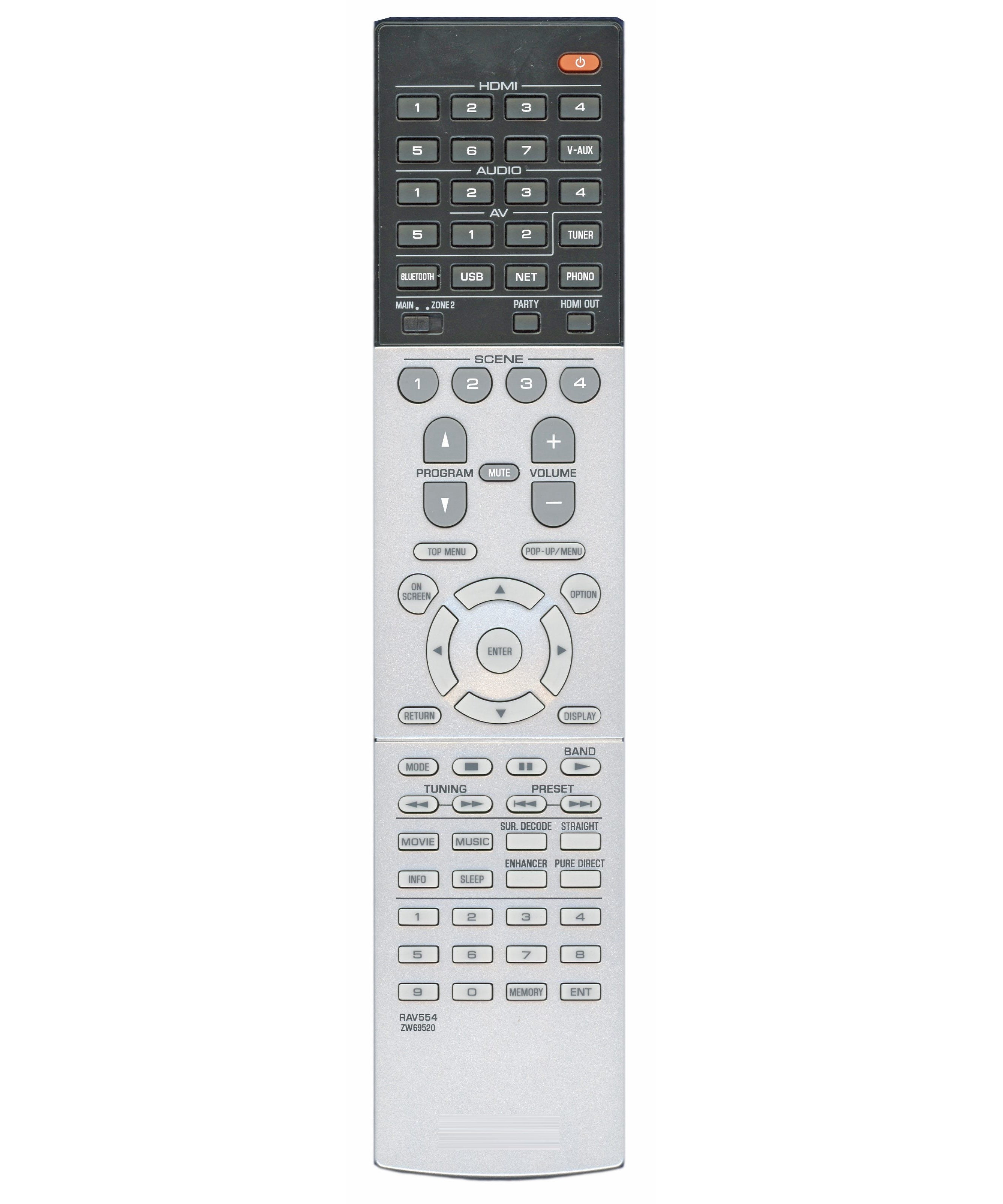 Yamaha RAV554 AV Receiver Remote Control - ZW695200