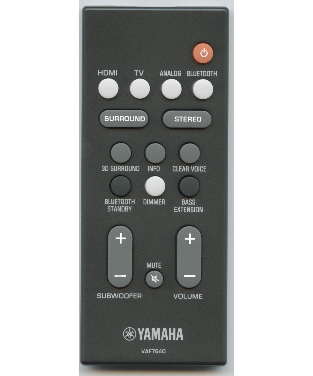 Yamaha VAF76400 Sound Bar Remote Control