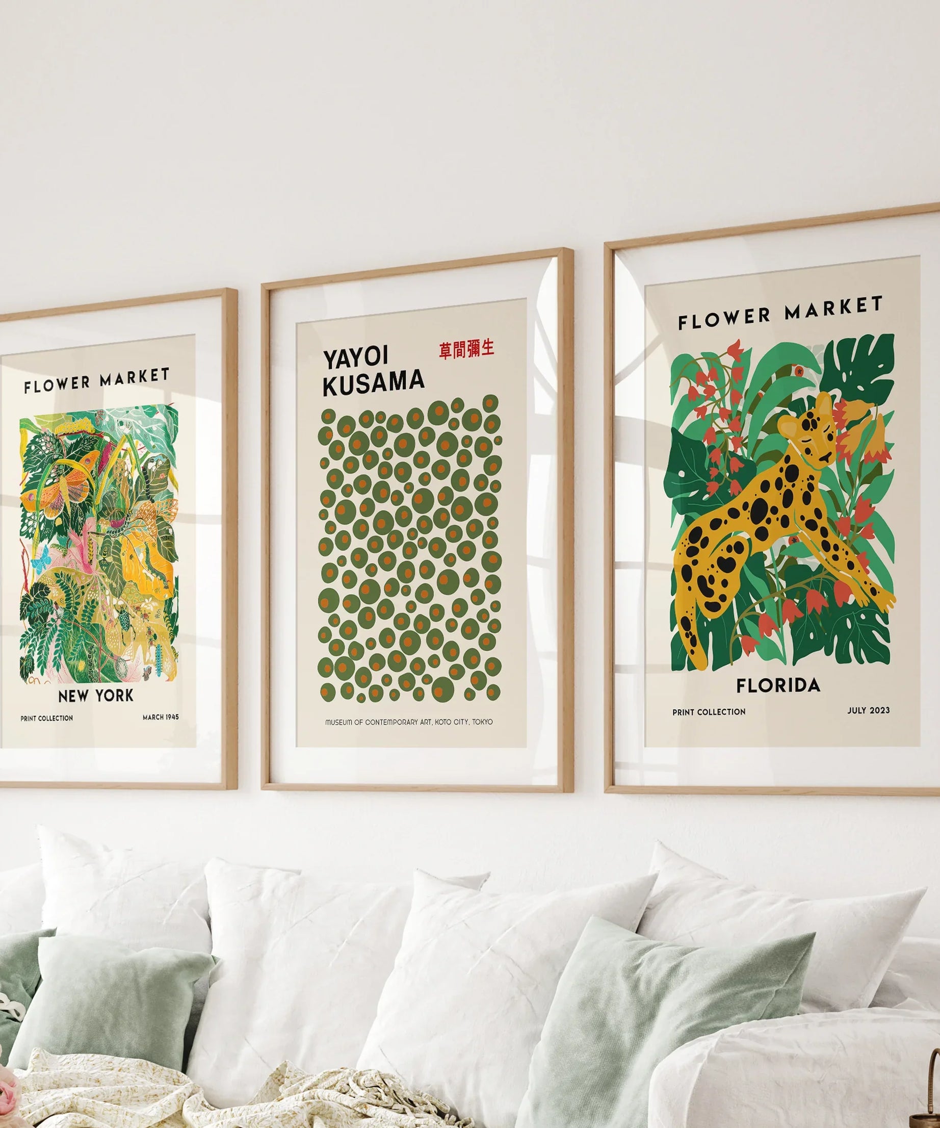 Flower Market, Kusama Art Prints. Modern Tropical Wall Decor