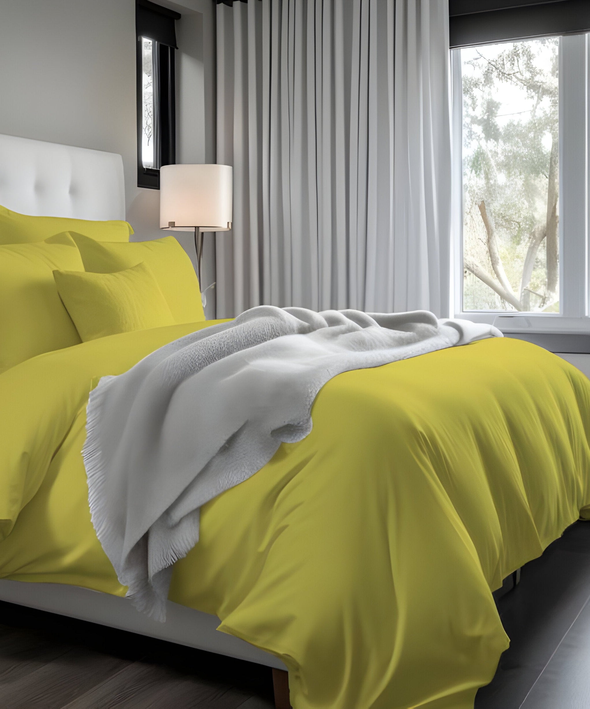 400TC Cotton Sateen Solid Duvet Cover Set