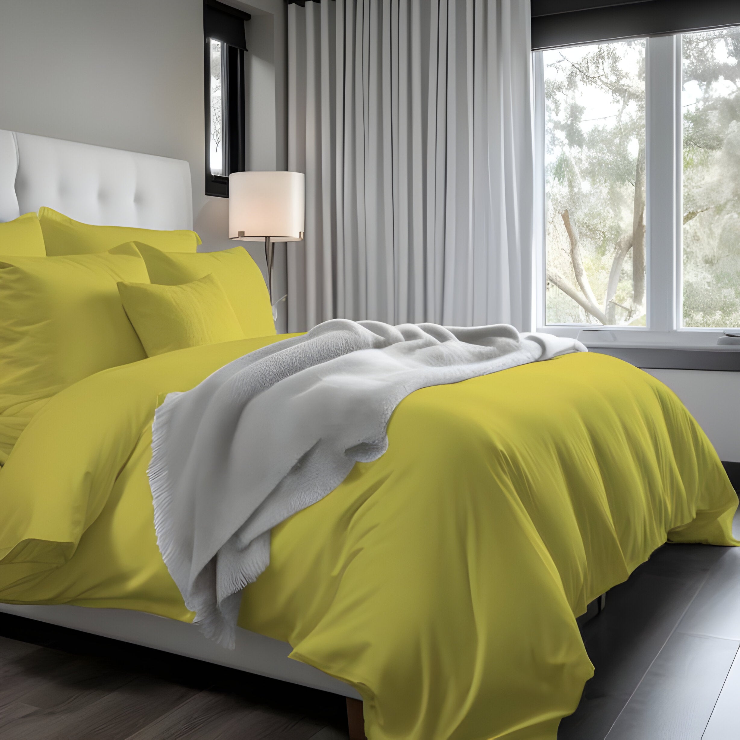 400TC Cotton Sateen Solid Duvet Cover Set