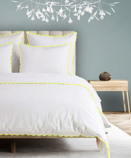 400TC Cotton Sateen Small Scallop Embroidery Duvet Cover Set