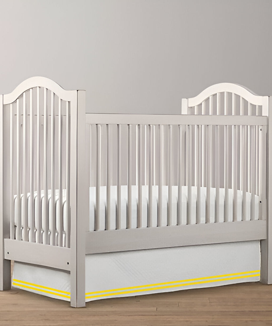 Double Embroidery Cotton Crib Skirt