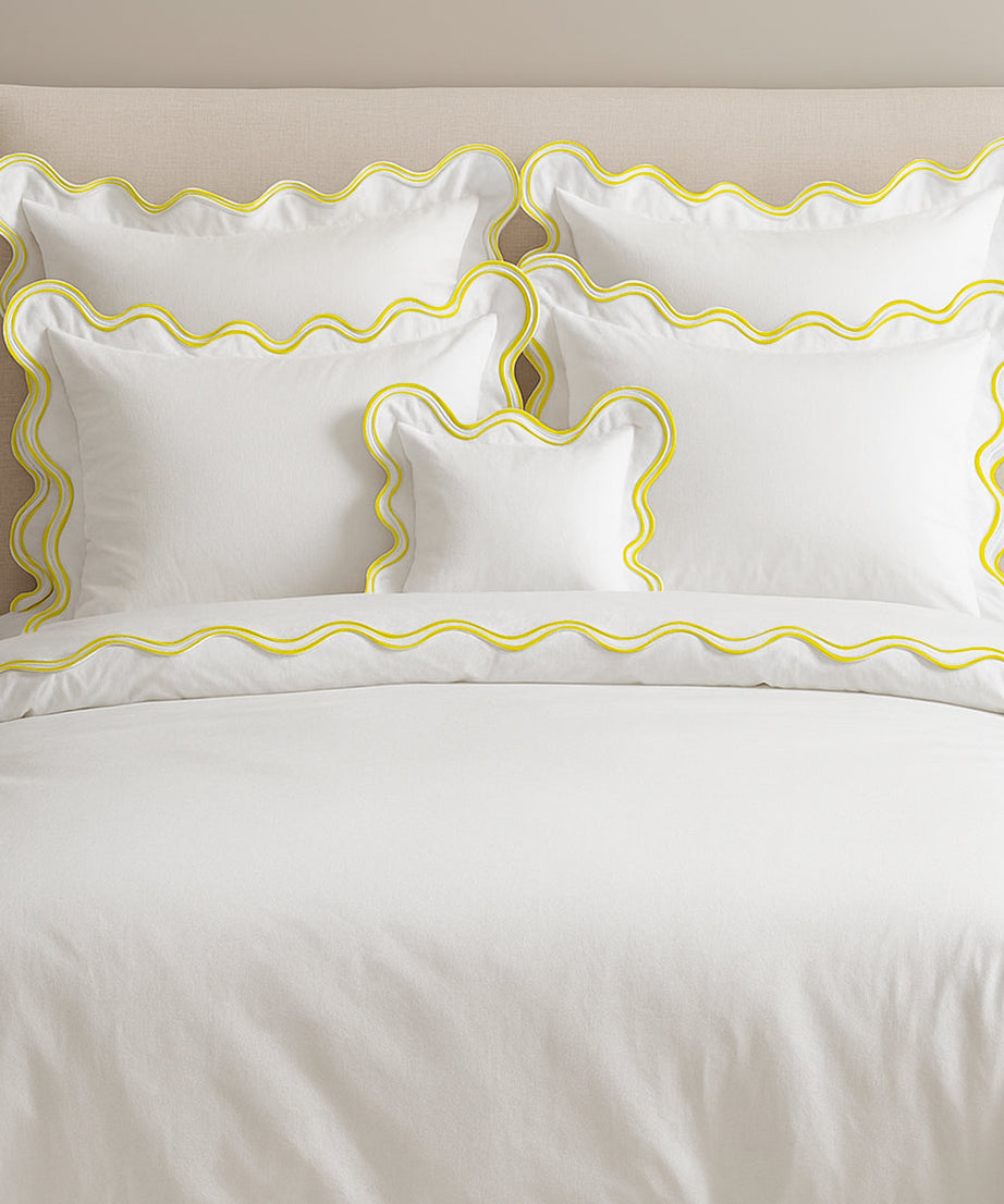 400TC Cotton Sateen Luxurious Double Scalloped Duvet Cover Set