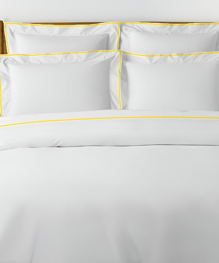 400TC Embroidery Cotton Sateen Solid Duvet Cover Set