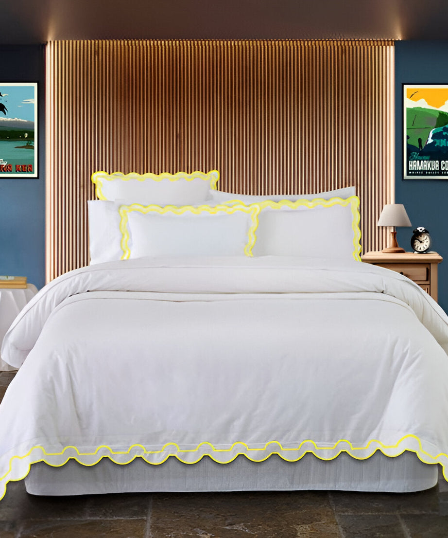 400TC Reverse U Shape Embroidery Cotton Duvet Cover Set