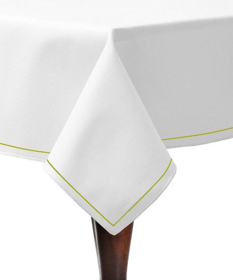 Single Embroidery Border Sateen Cotton Solid Table Cloth