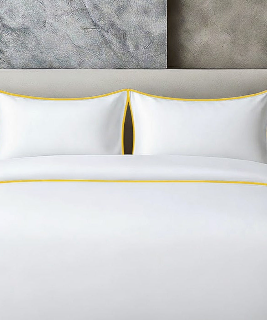 400 TC 100% Tencel Soft Silk Piping Duvet Cover Set