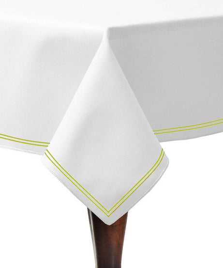 Double Embroidery Border Cotton Sateen Solid Table Cloth