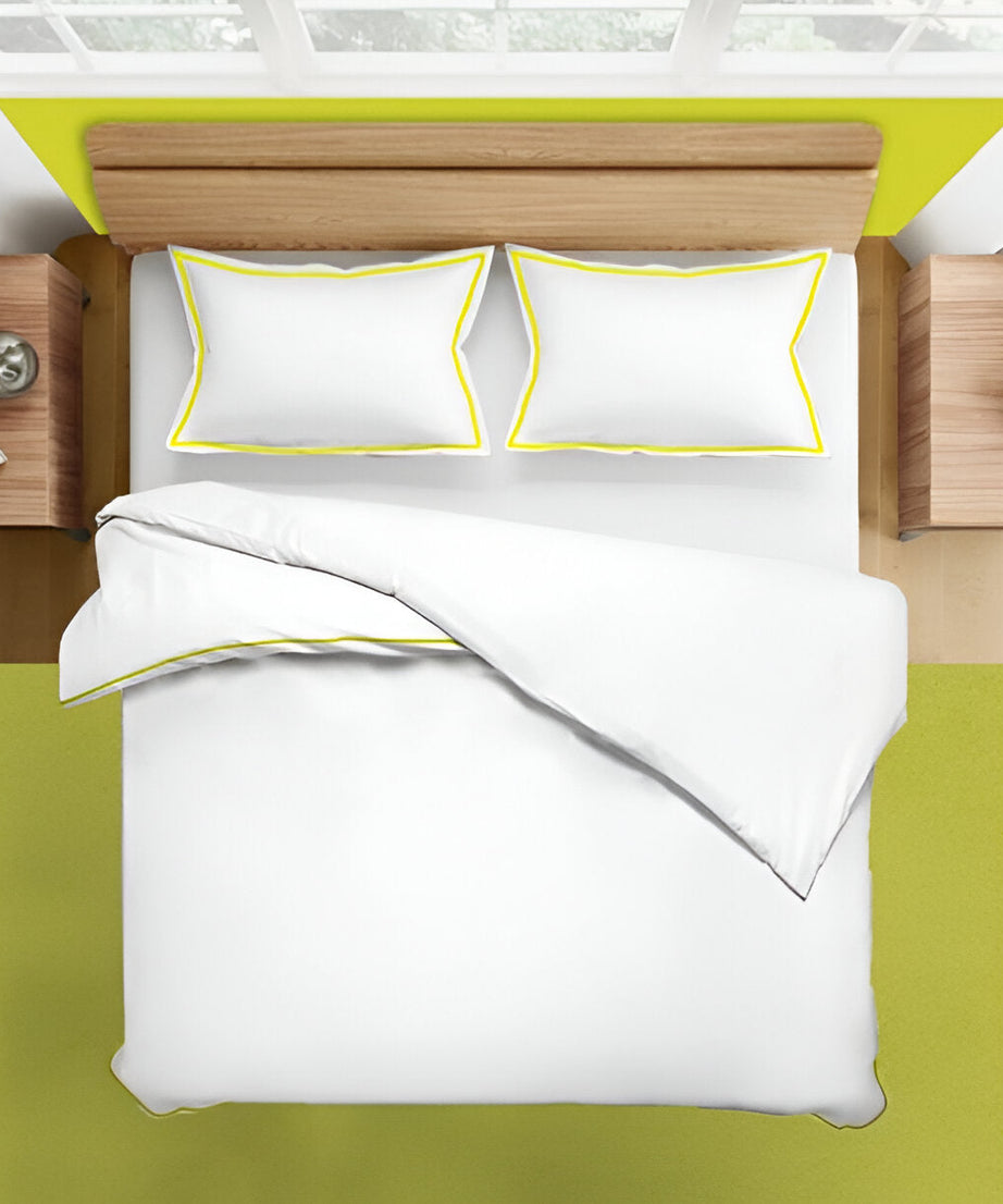 400TC Embroidery Cotton Sateen Solid Duvet Cover Set