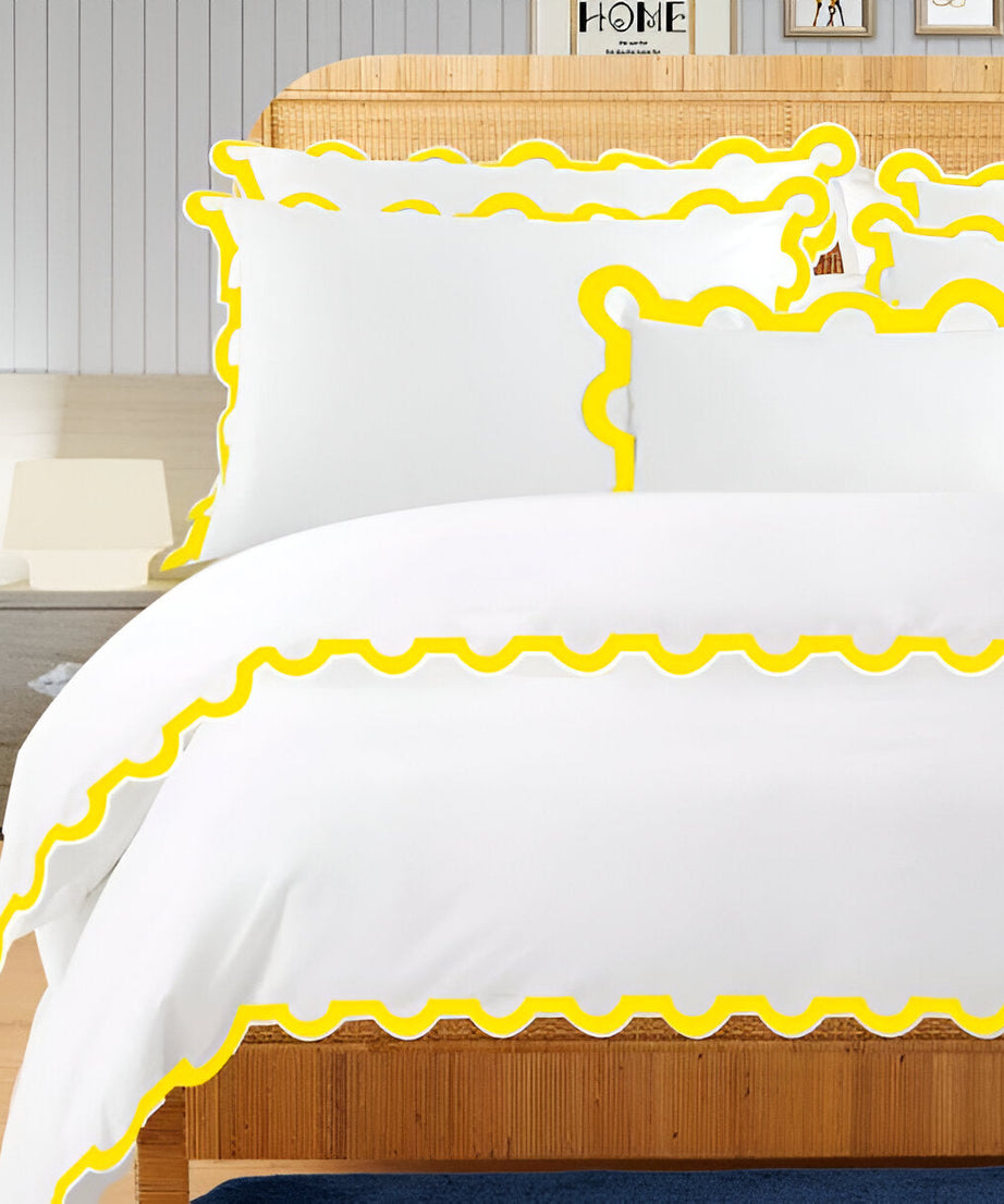 400TC U Shape Applique Embroidery Cotton Duvet Cover Set