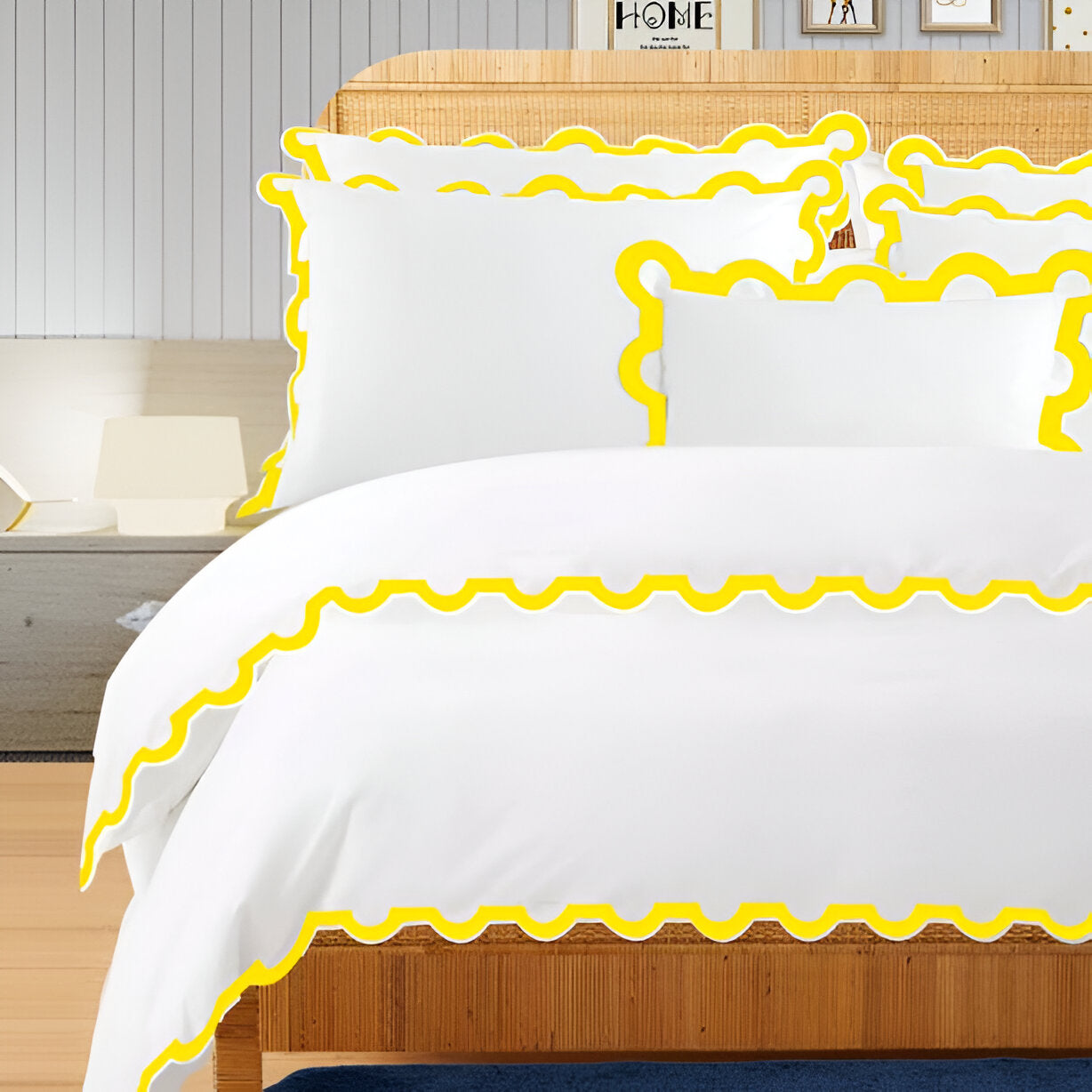 400TC U Shape Applique Embroidery Cotton Duvet Cover Set