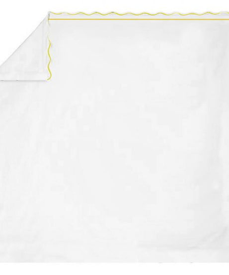 400TC Cotton Scallop Embroidery & Border Sateen Solid Sheet Set