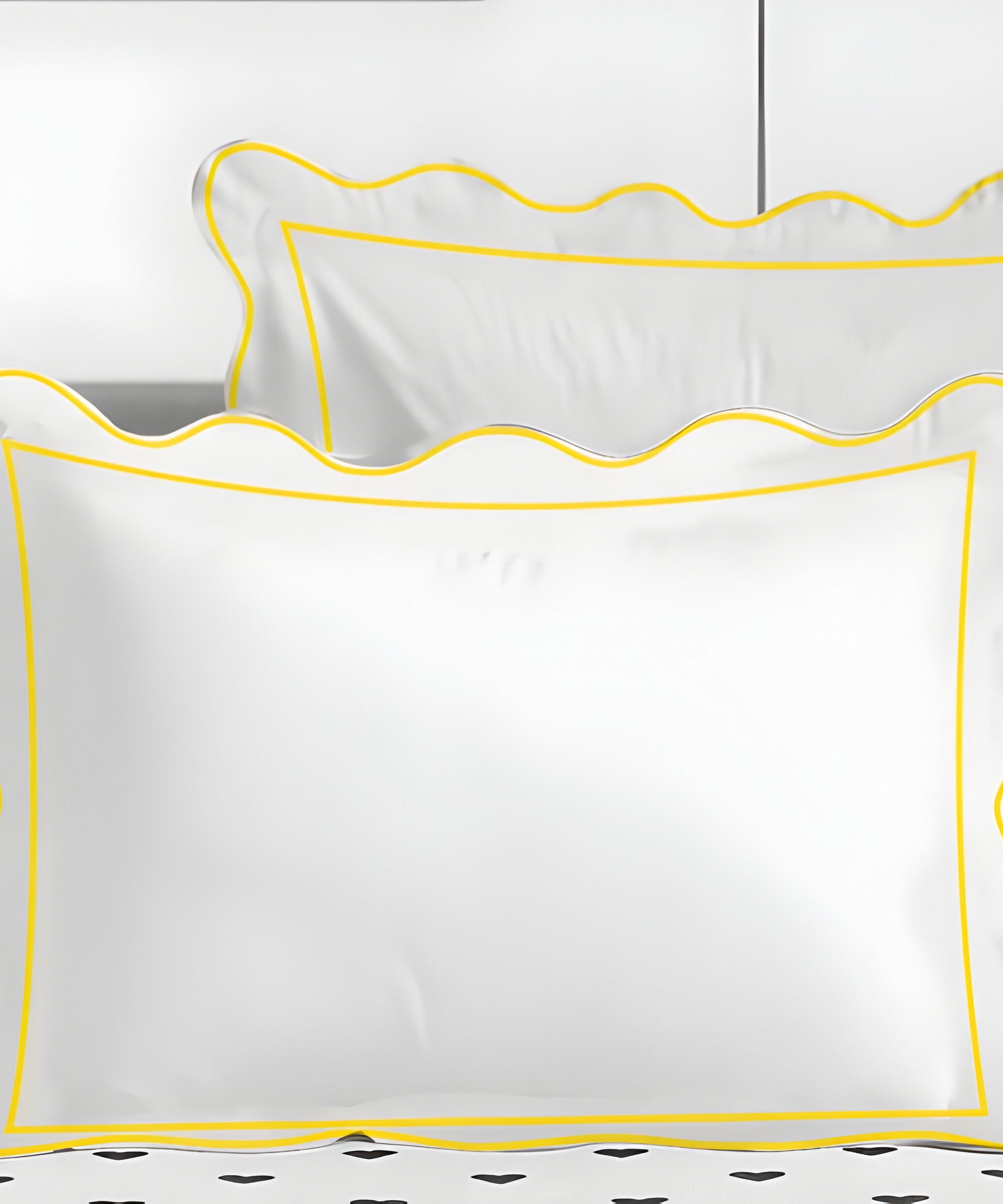 400TC Cotton Scallop Embroidery & Border Sateen Solid Duvet Cover Set