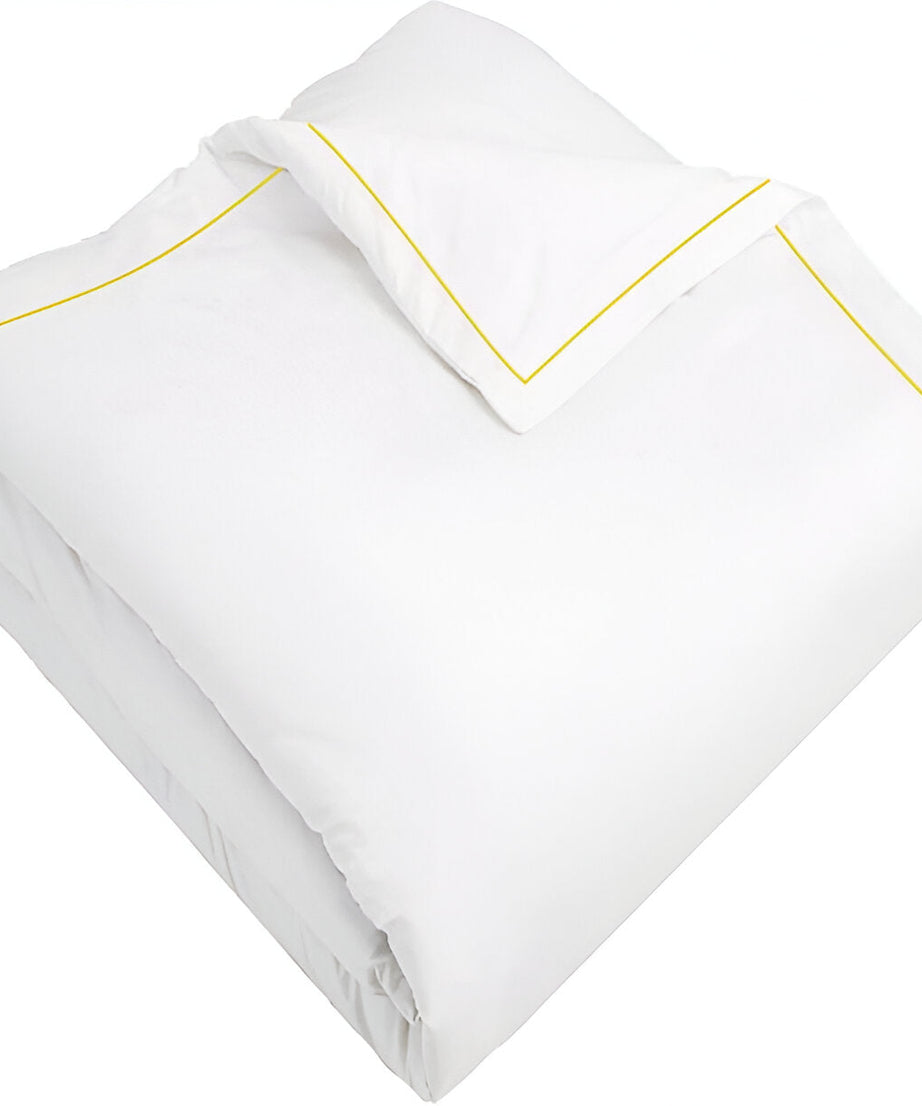 400TC Cotton Single Edge Embroidery Sateen Solid Duvet Cover Set