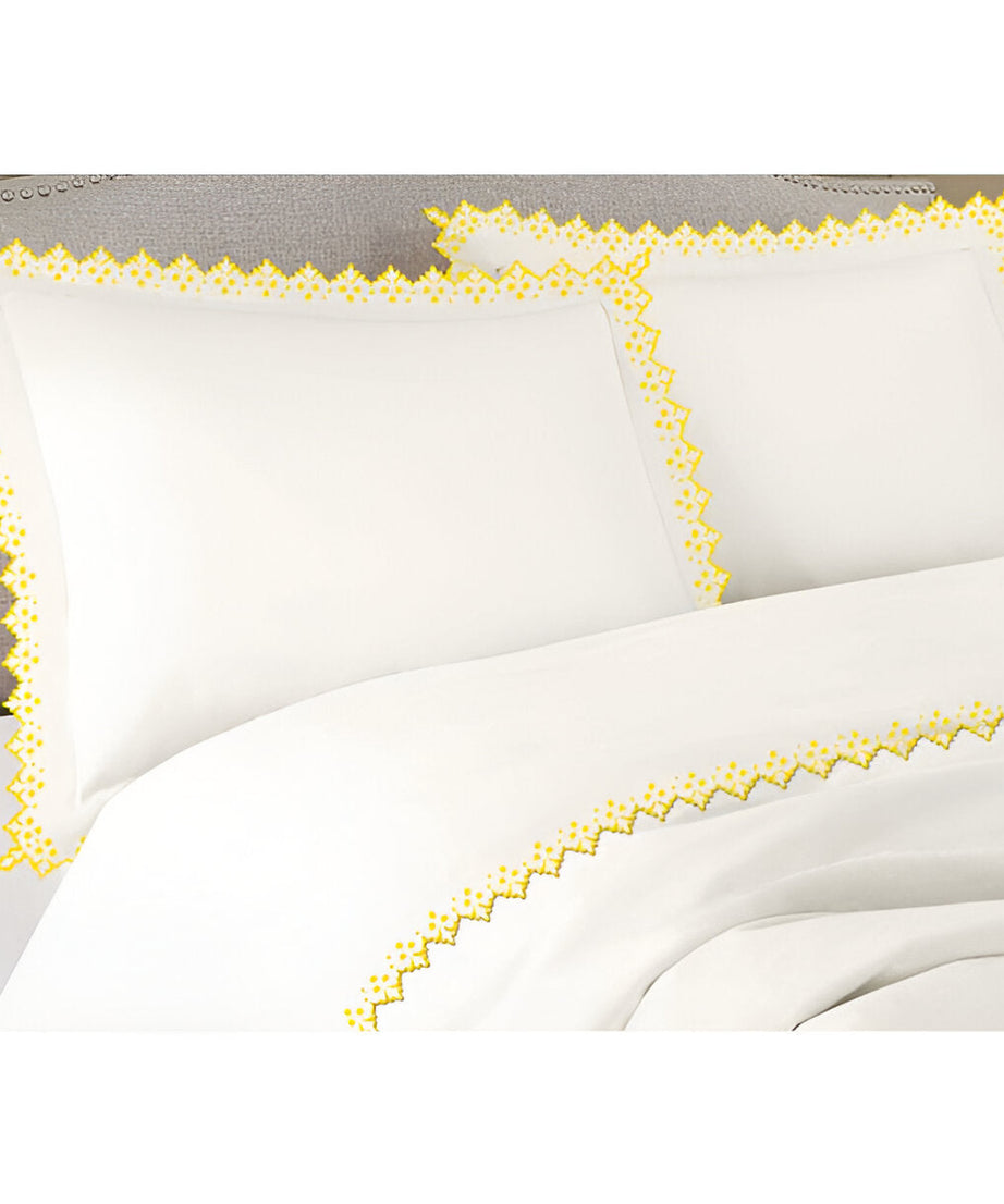 Elegant Flower Embroidered Duvet Cover Set