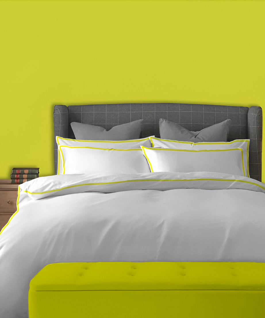400TC Embroidery Cotton Sateen Solid Duvet Cover Set