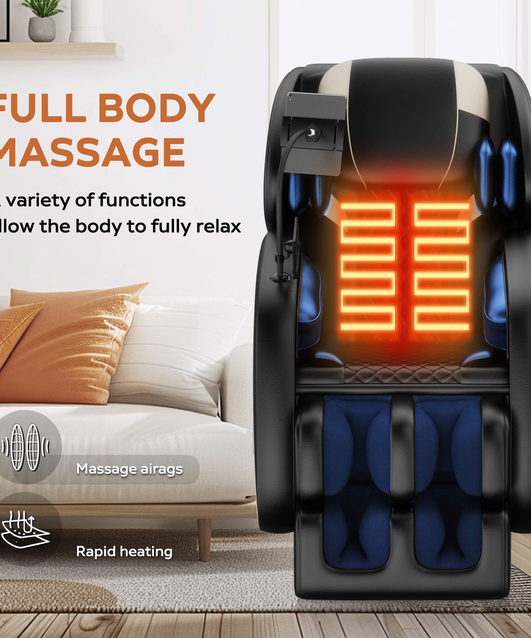 Airvana Sovereign Zero-Gravity Massage Chair With Six Massage Rollers (SAK32089)