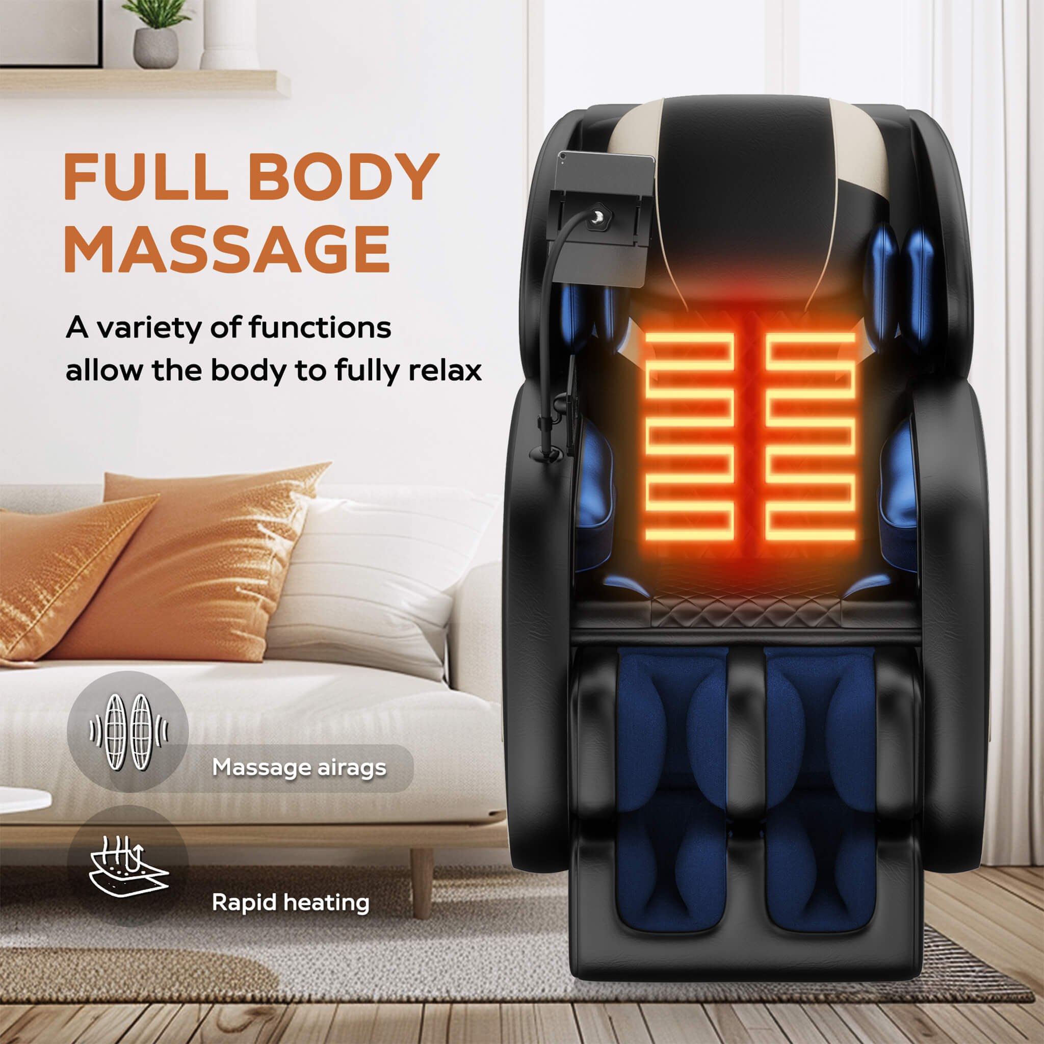 Airvana Sovereign Zero-Gravity Massage Chair With Six Massage Rollers (SAK32089)