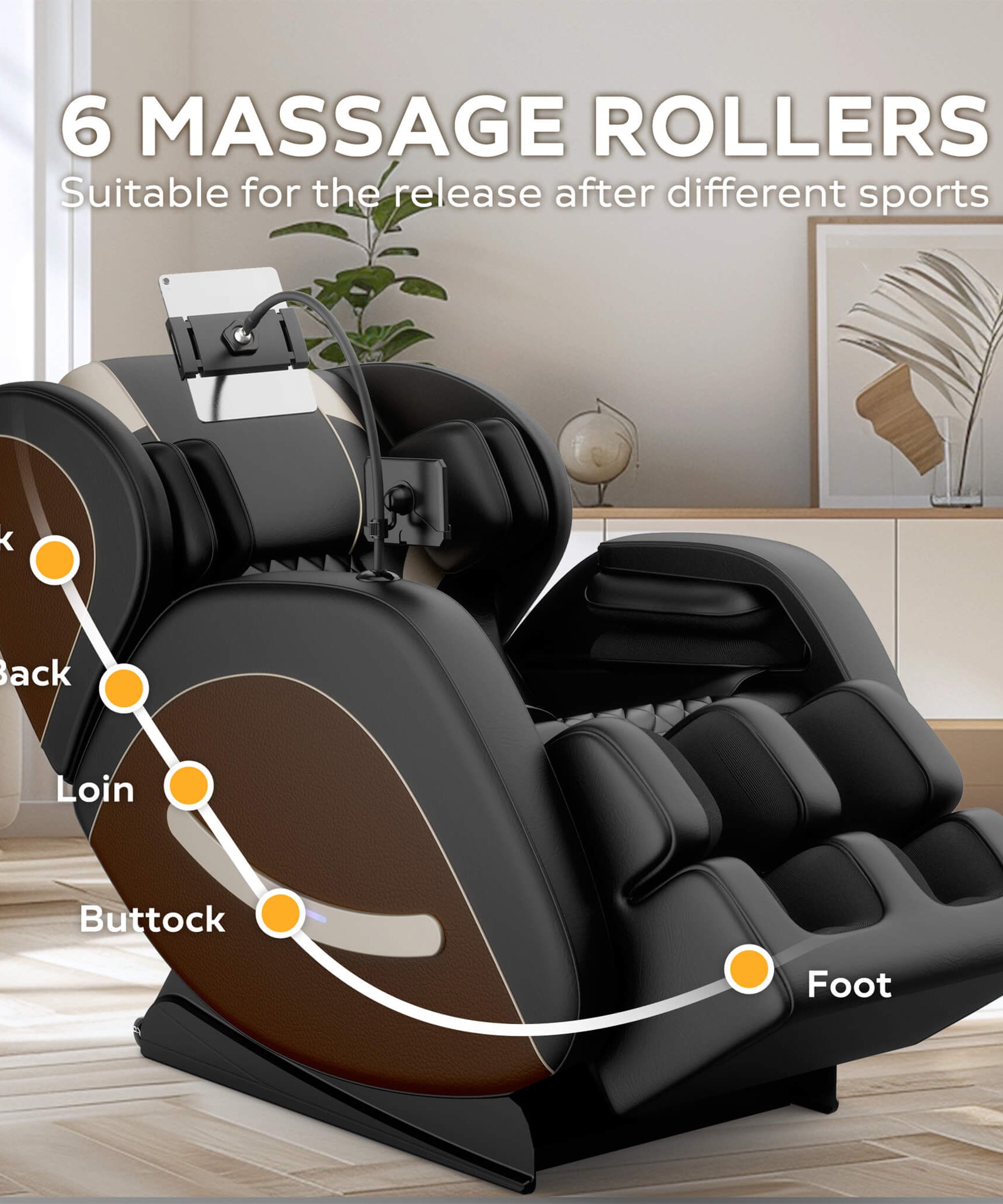 Airvana Sovereign Zero-Gravity Massage Chair With Six Massage Rollers (SAK32089)