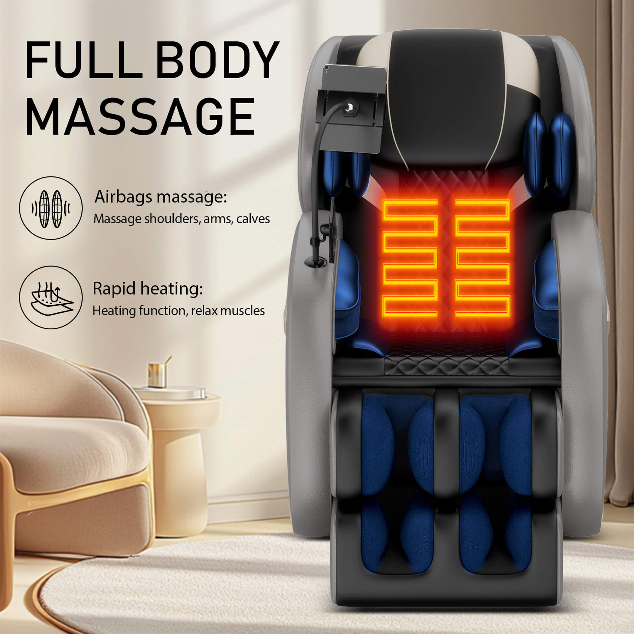 Airvana Opulence Zero-Gravity Massage Recliner Chair With Bluetooth Audio (SAK31972)