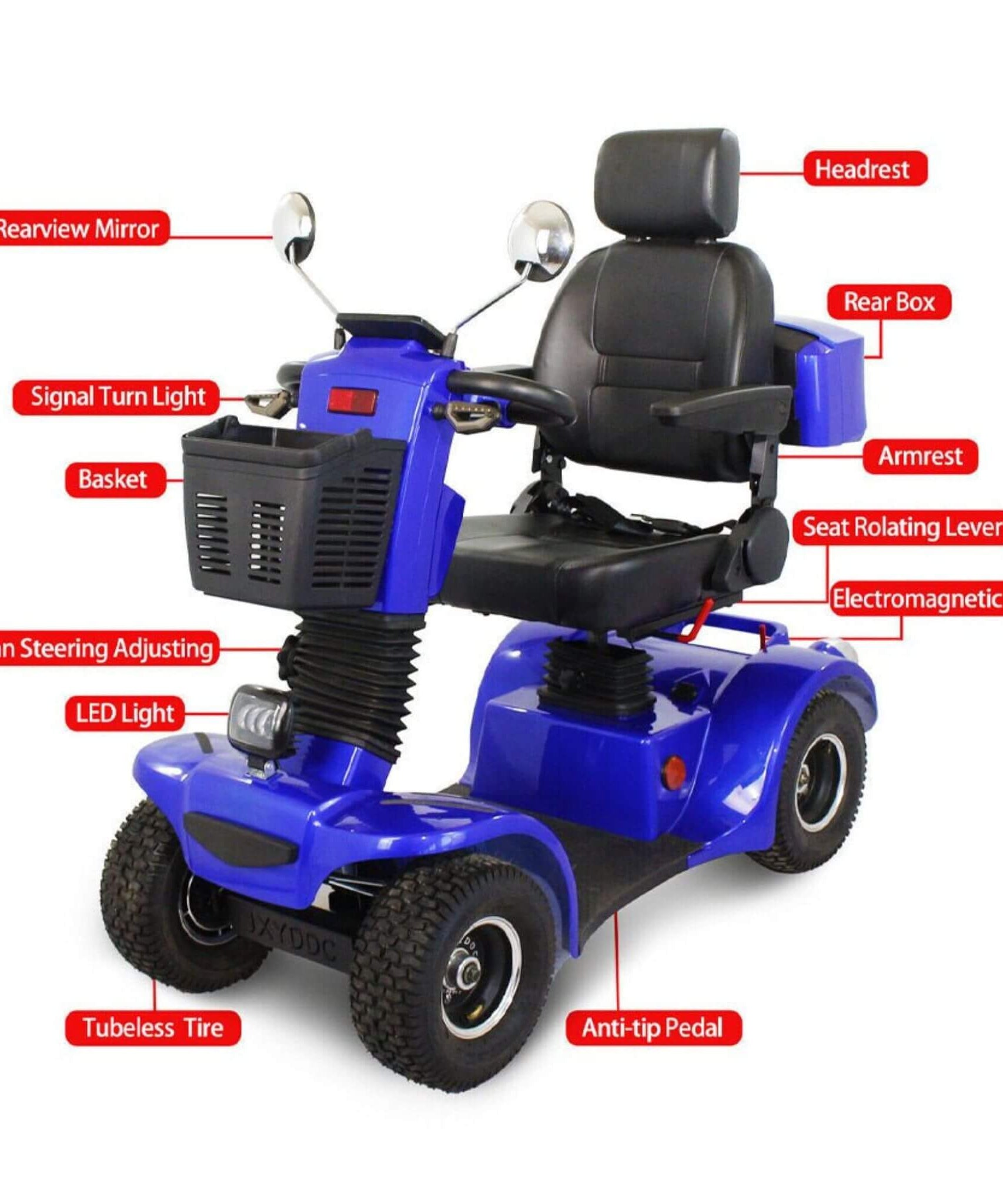 Zvg 4-Wheel Heavy-Duty 500W 48V20AH Electric All-Terrain Mobility Scooter (SAK93647)