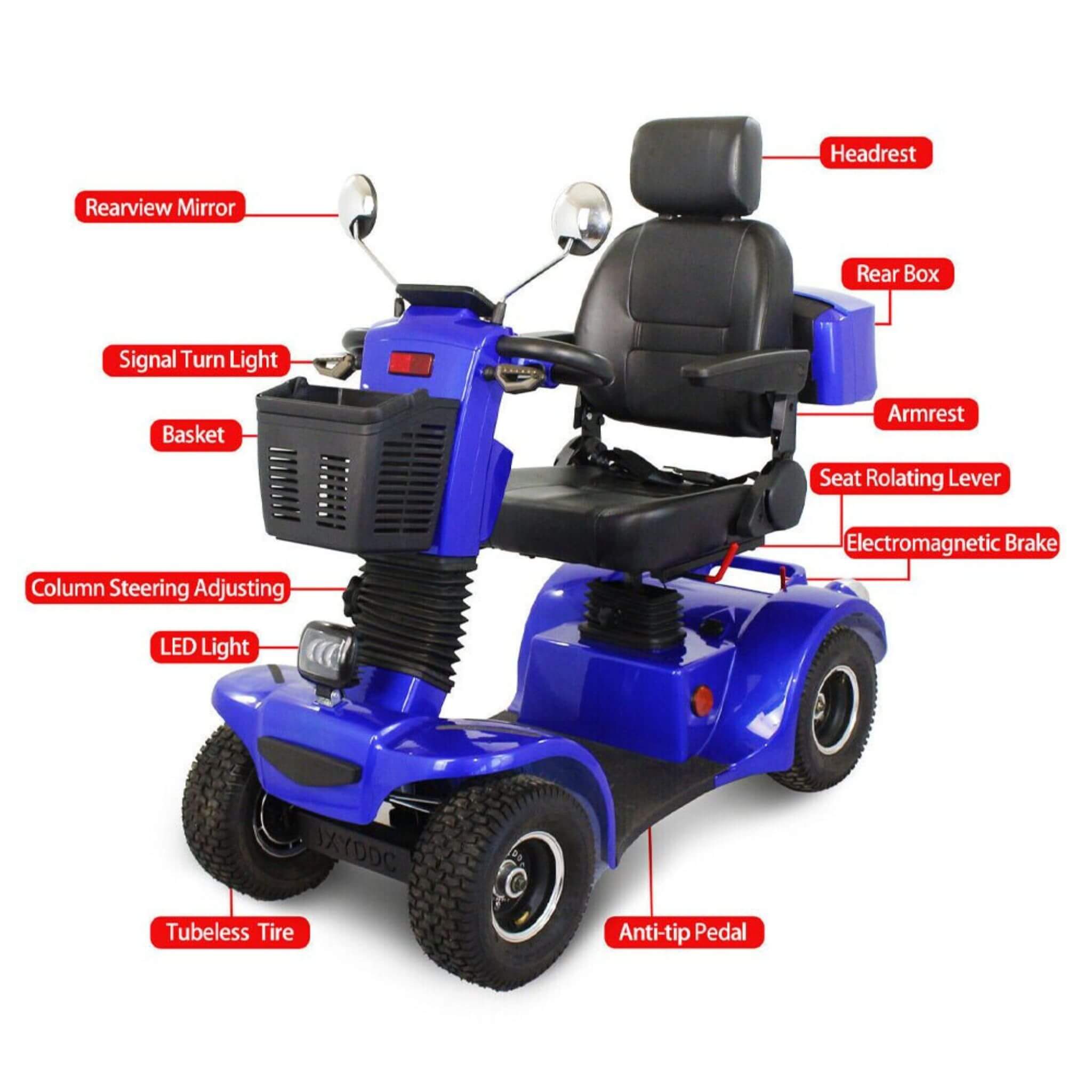 Zvg 4-Wheel Heavy-Duty 500W 48V20AH Electric All-Terrain Mobility Scooter (SAK93647)