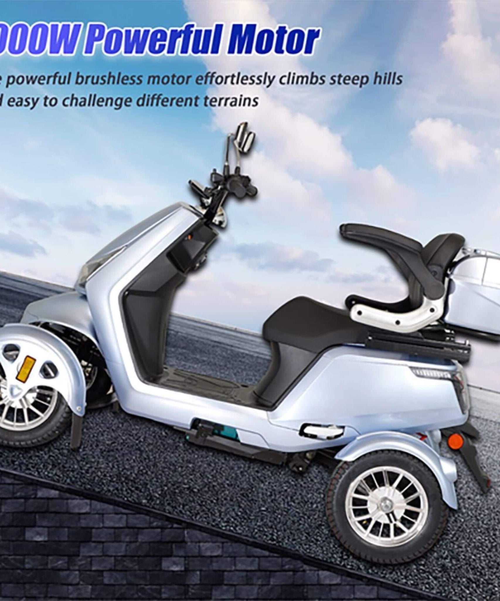 Zvg Heavy-Duty 1000W 60V/20AH 330LBS Four-Wheel All-Terrain Travel Mobility Scooter [SN-4L] (SAK97245)