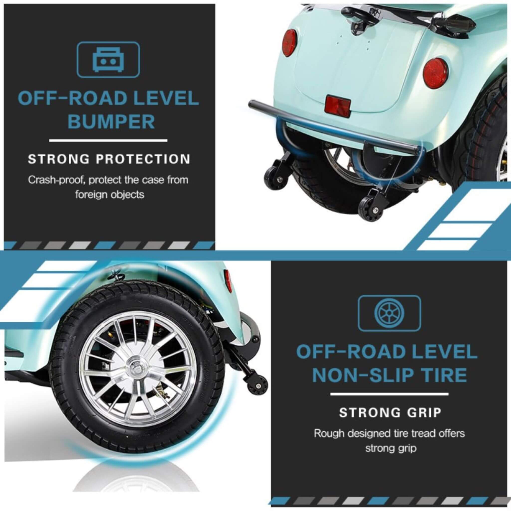 Zvg Heavy-Duty 800W 60V20AH Four Wheel All-Terrain Travel Mobility Scooter For Adults And Seniors, 500LBS (SAK97156)