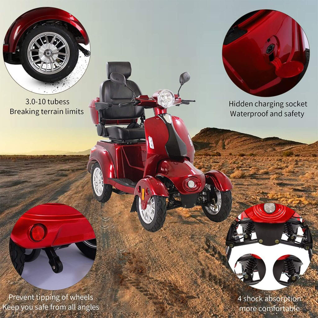 Zvg Premium 800W 4-Wheel Electric Motorized Adults Travel Mobility Scooter For Adults (SAK94712)