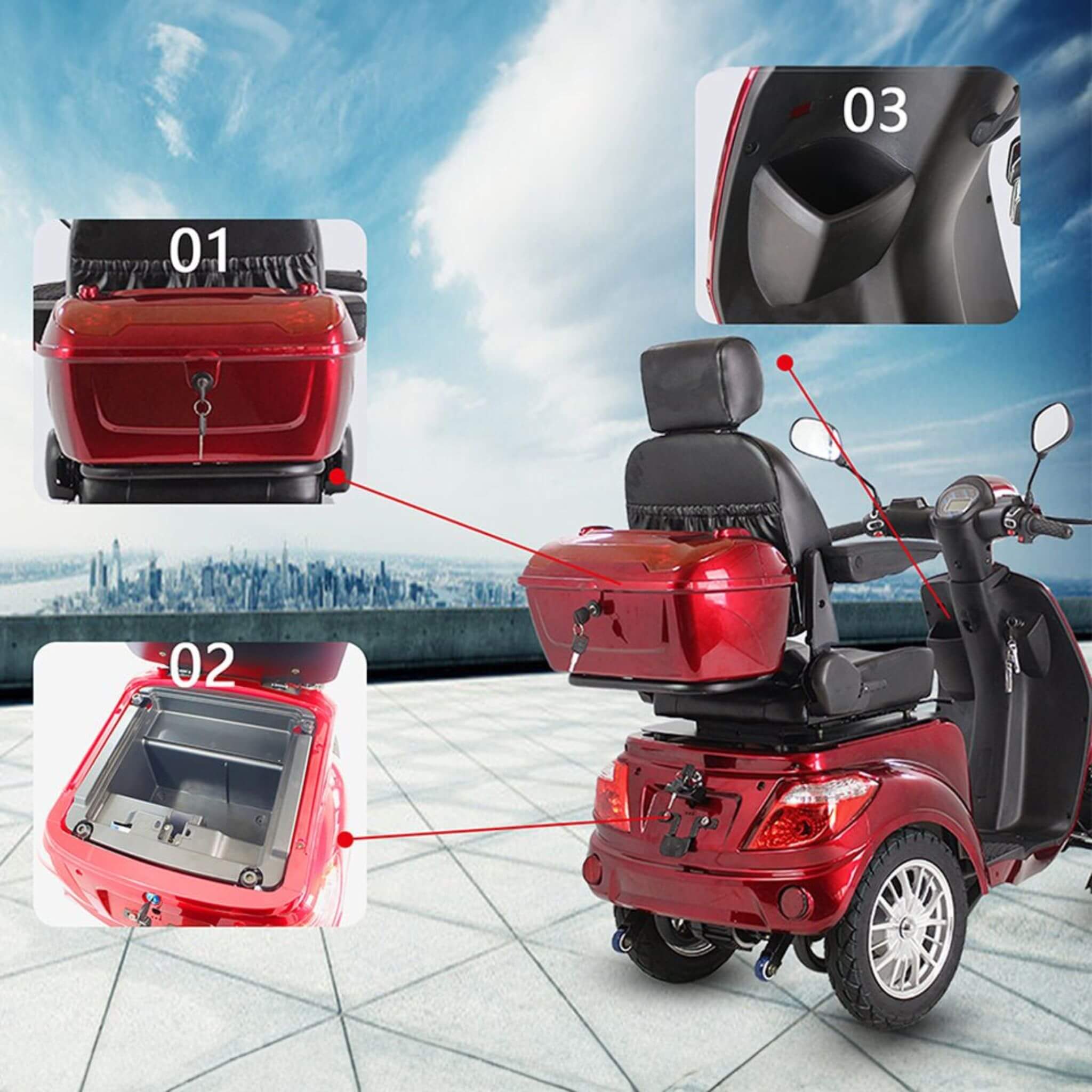 Zvg Premium 800W 4-Wheel Electric Motorized Adults Travel Mobility Scooter For Adults (SAK94712)
